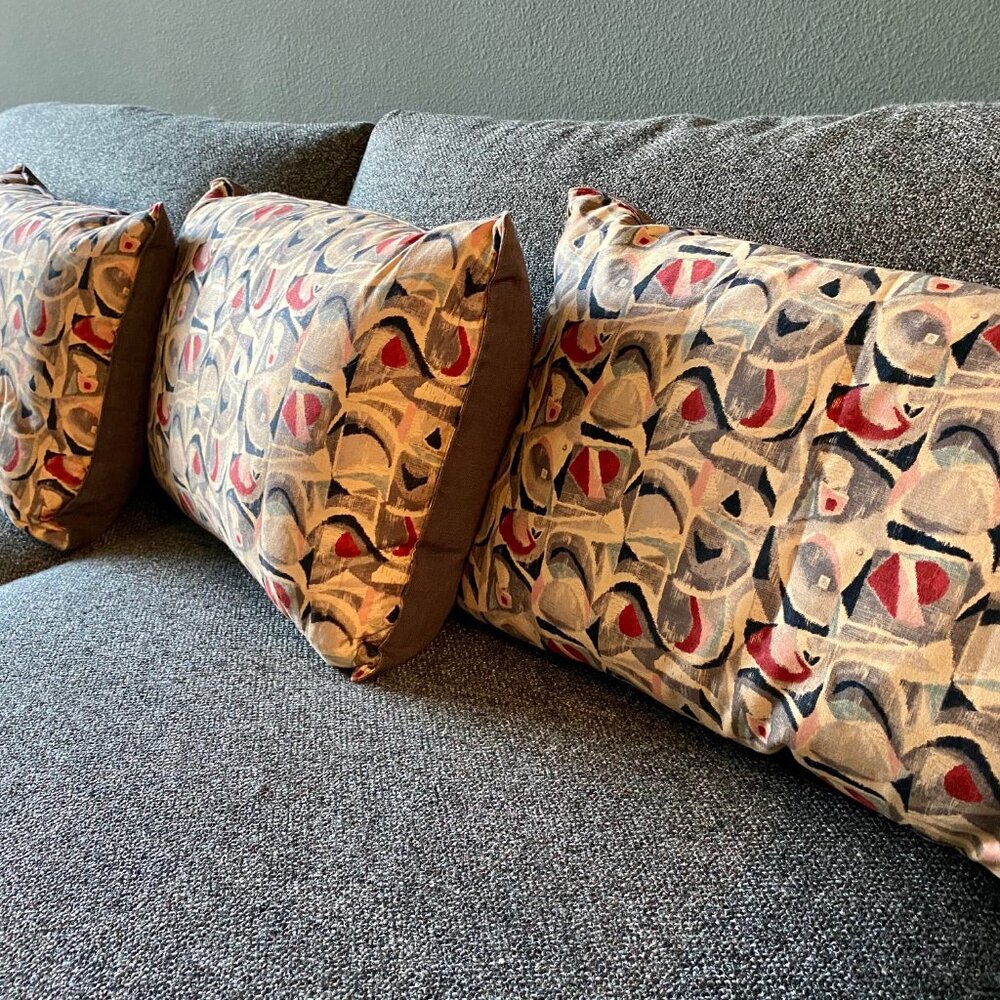 Vintage MCM down filled pillows imported Japanese silk charmeuse by Acapillow